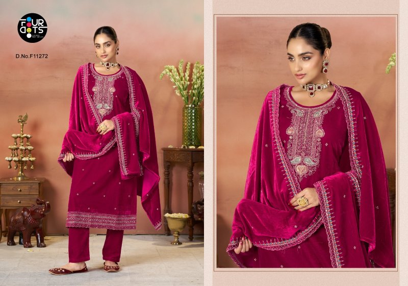 Standard By Fourdots Makhamal Velvet Dress Material